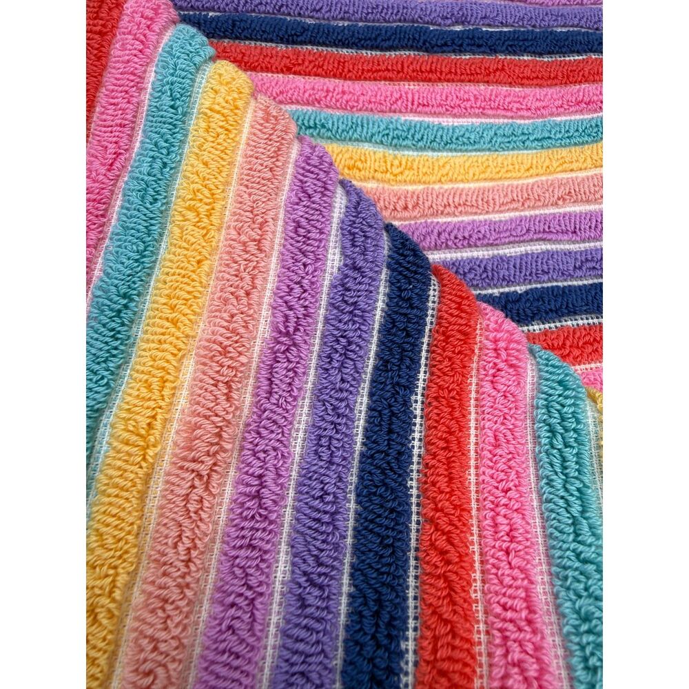 Rachel Zoe Rainbow Stripe 100% Cotton Bath Towel 30x56 NWT